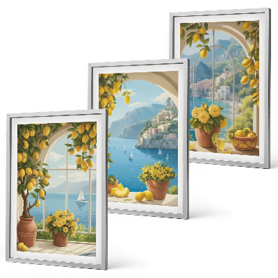 Set tablouri pentru dormitor Peisaje ale mării, lămâilor, ferestrelor