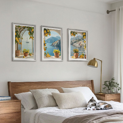 Set tablouri decorative Flori de lămâi din orașul mării