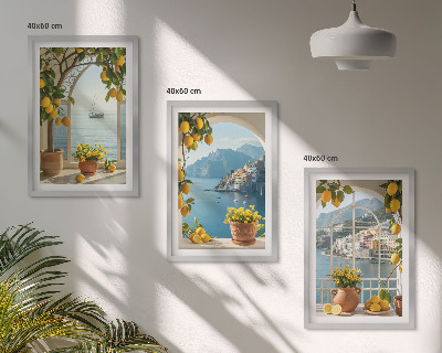 Set tablouri decorative Flori de lămâi din orașul mării