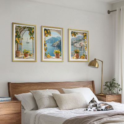 Set tablouri decorative Flori de lămâi din orașul mării