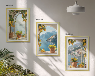 Set tablouri decorative Flori de lămâi din orașul mării