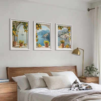Set tablouri decorative Flori de lămâi din orașul mării