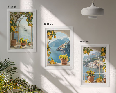 Set tablouri decorative Flori de lămâi din orașul mării