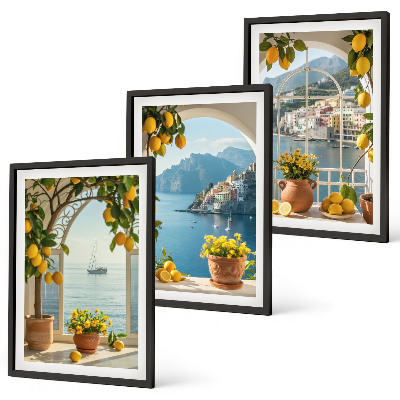 Set tablouri decorative Flori de lămâi din orașul mării