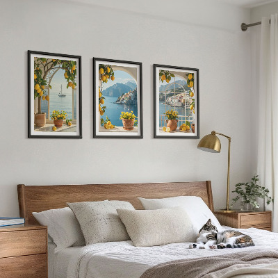 Set tablouri decorative Flori de lămâi din orașul mării