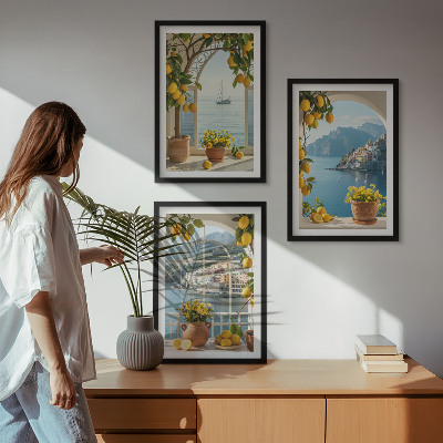 Set tablouri decorative Flori de lămâi din orașul mării