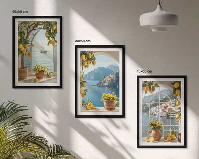 Set tablouri decorative Flori de lămâi din orașul mării