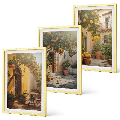 Set tablouri pentru dormitor Ghivece de citrice pentru terasă însorită