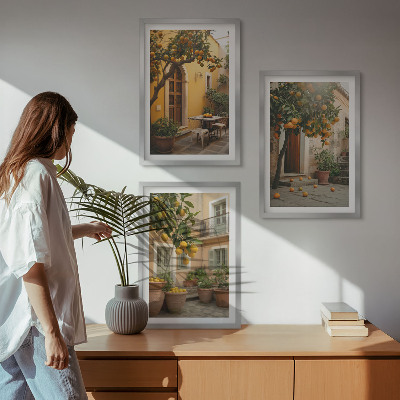 Set tablouri decorative Soarele de citrice din grădină