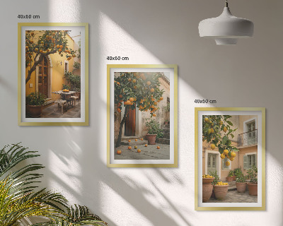 Set tablouri decorative Soarele de citrice din grădină