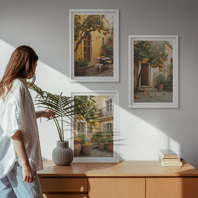 Set tablouri decorative Soarele de citrice din grădină