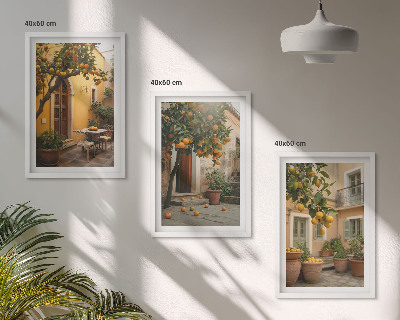 Set tablouri decorative Soarele de citrice din grădină