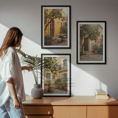 Set tablouri decorative Soarele de citrice din grădină