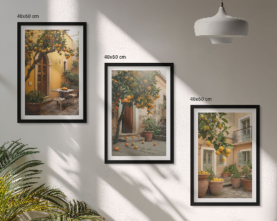Set tablouri decorative Soarele de citrice din grădină
