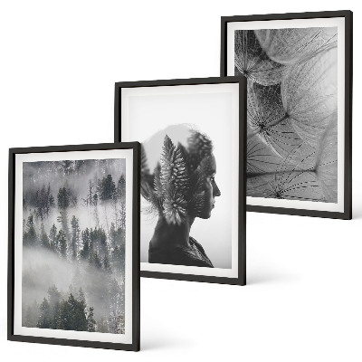 Set tablouri decorative Portret de ceață de pădure, păpădie, copac
