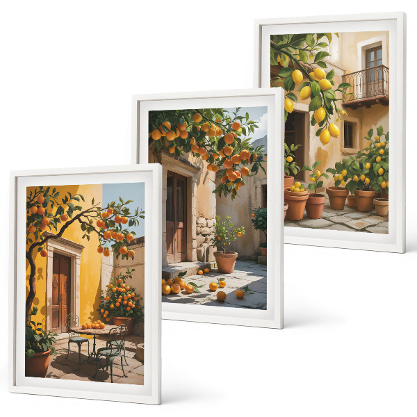 Set tablouri pentru dormitor Plante de curte cu citrice