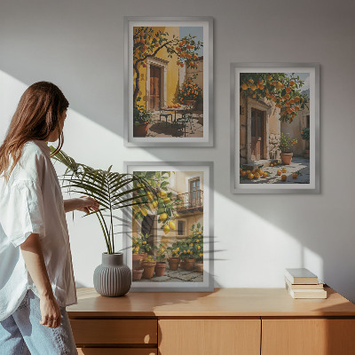 Set tablouri pentru dormitor Plante de curte cu citrice