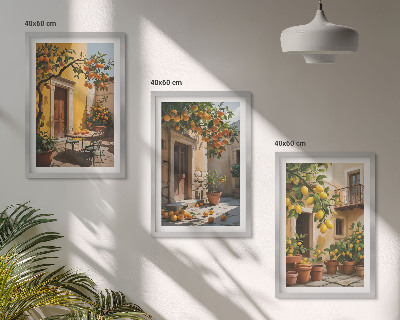 Set tablouri pentru dormitor Plante de curte cu citrice