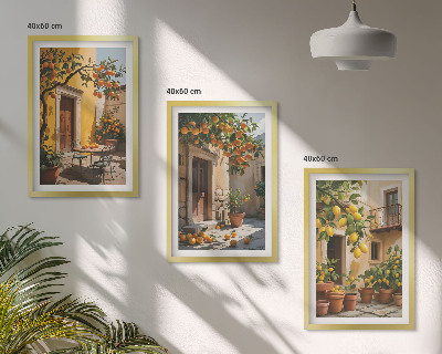 Set tablouri pentru dormitor Plante de curte cu citrice