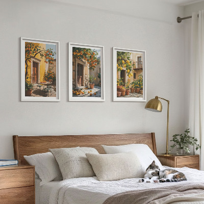 Set tablouri pentru dormitor Plante de curte cu citrice