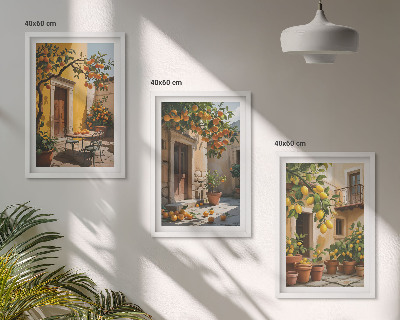 Set tablouri pentru dormitor Plante de curte cu citrice