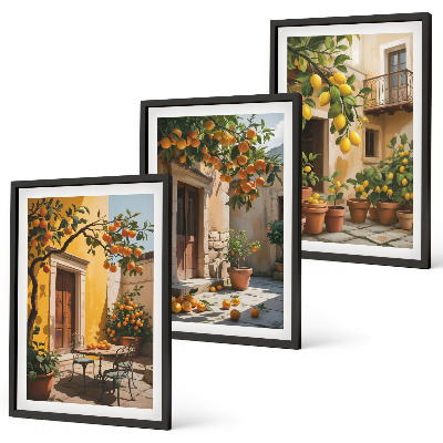 Set tablouri pentru dormitor Plante de curte cu citrice