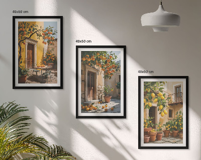 Set tablouri pentru dormitor Plante de curte cu citrice