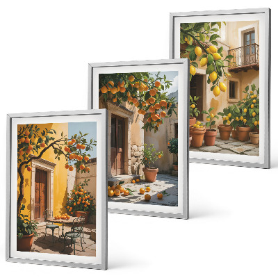 Set tablouri pentru dormitor Plante de curte cu citrice