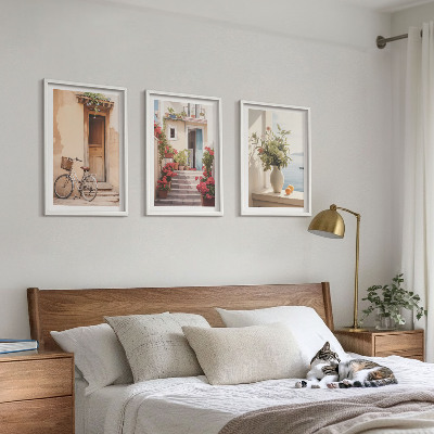 Set tablouri decorative Străzi fermecătoare de pe malul mării