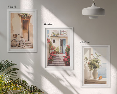Set tablouri decorative Străzi fermecătoare de pe malul mării