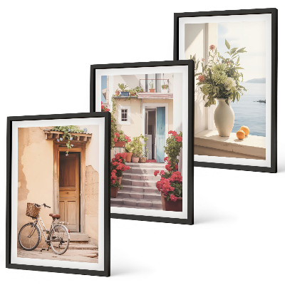 Set tablouri decorative Străzi fermecătoare de pe malul mării