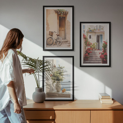 Set tablouri decorative Străzi fermecătoare de pe malul mării