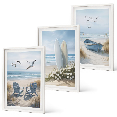 Set tablouri decorative Păsări de surf pe plajă