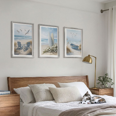 Set tablouri decorative Păsări de surf pe plajă