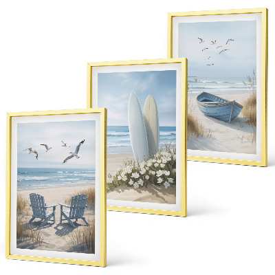 Set tablouri decorative Păsări de surf pe plajă