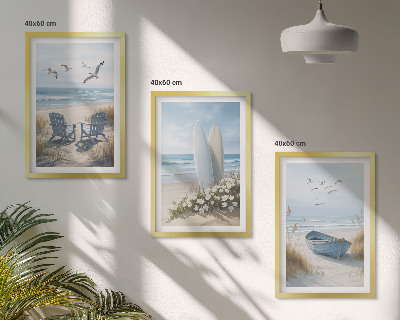 Set tablouri decorative Păsări de surf pe plajă