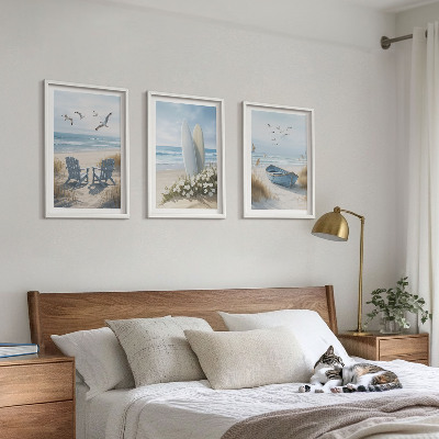 Set tablouri decorative Păsări de surf pe plajă