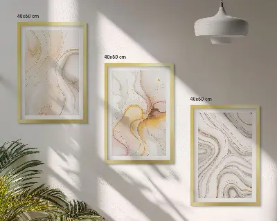 Set tablouri decorative modele abstracte în nuanțe calde