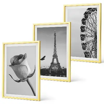 Set tablouri pentru dormitor cu model roată panoramică și Turnul Eiffel roz