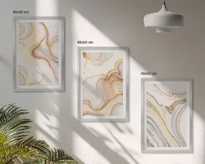 Set tablouri decorative cu motive abstracte liniare