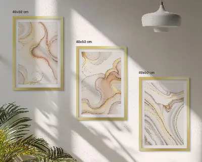 Set tablouri decorative cu motive abstracte liniare