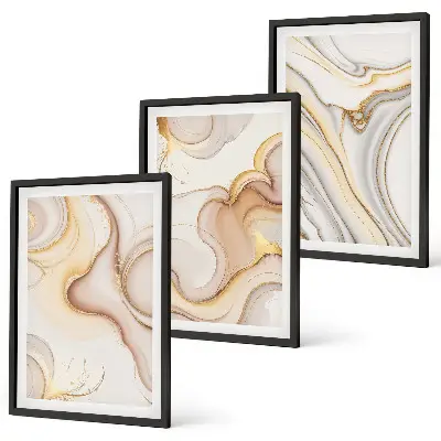 Set tablouri decorative cu motive abstracte liniare