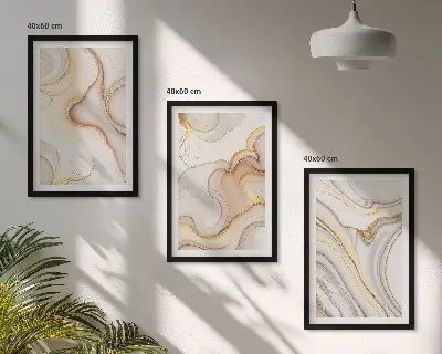 Set tablouri decorative cu motive abstracte liniare