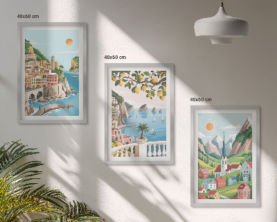 Set tablouri decorative Peisaje, mare, fructe citrice