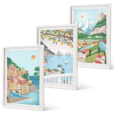 Set tablouri pentru dormitor Vederi pastelate la malul mării