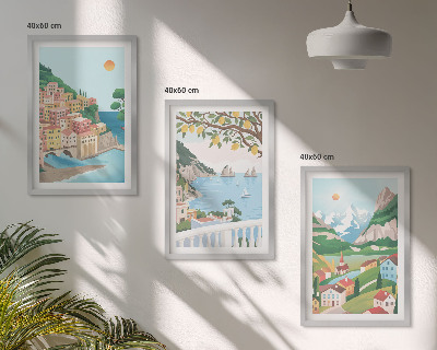 Set tablouri pentru dormitor Vederi pastelate la malul mării