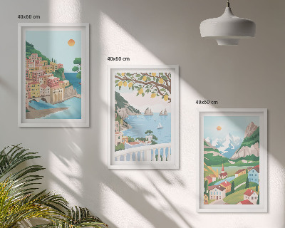 Set tablouri pentru dormitor Vederi pastelate la malul mării