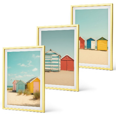 Set tablouri pentru dormitor Case colorate plajă soare