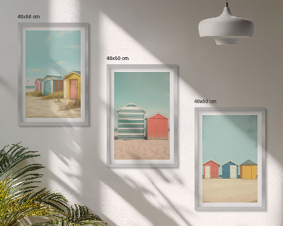 Set tablouri decorative Case colorate plajă soare