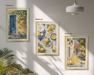 Set tablouri pentru dormitor Grădină de lămâi cu băuturi